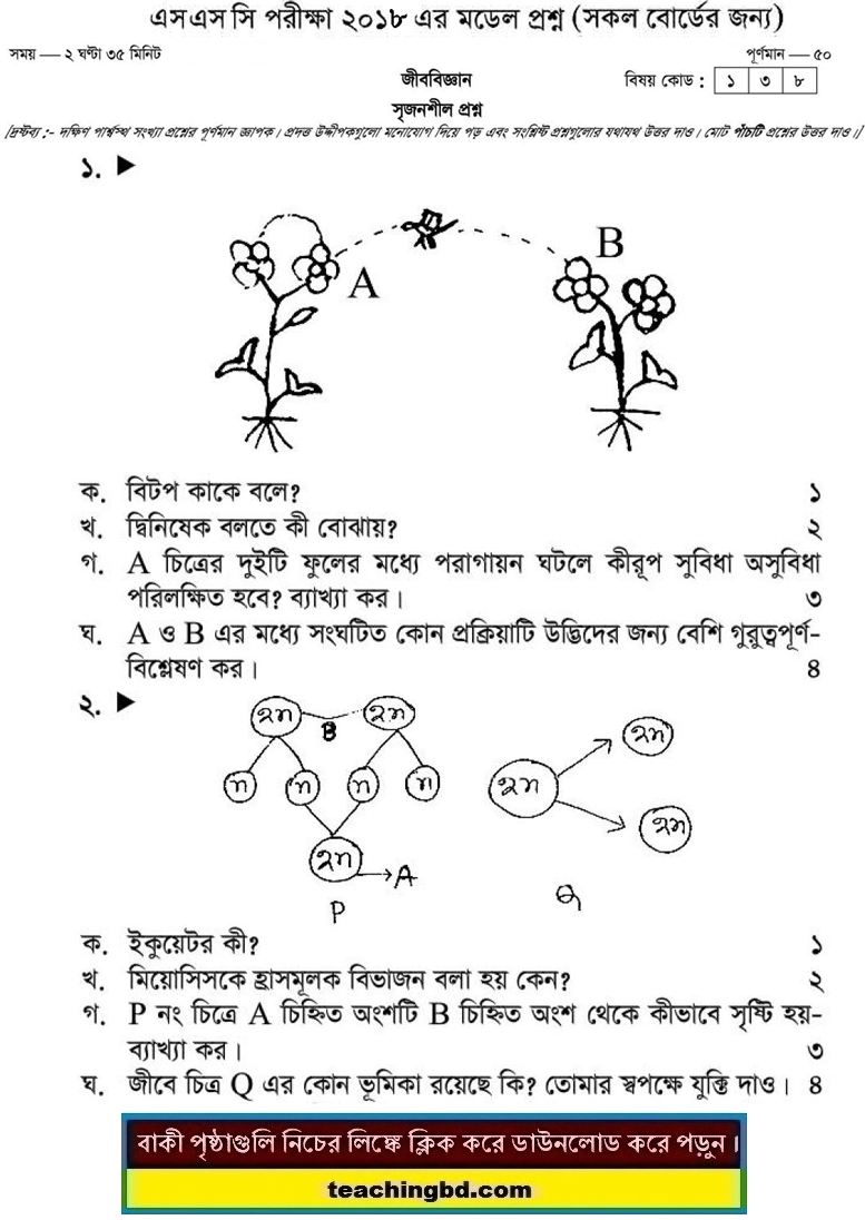 Biology Suggestion and Question Patterns of SSC Examination 2018-3