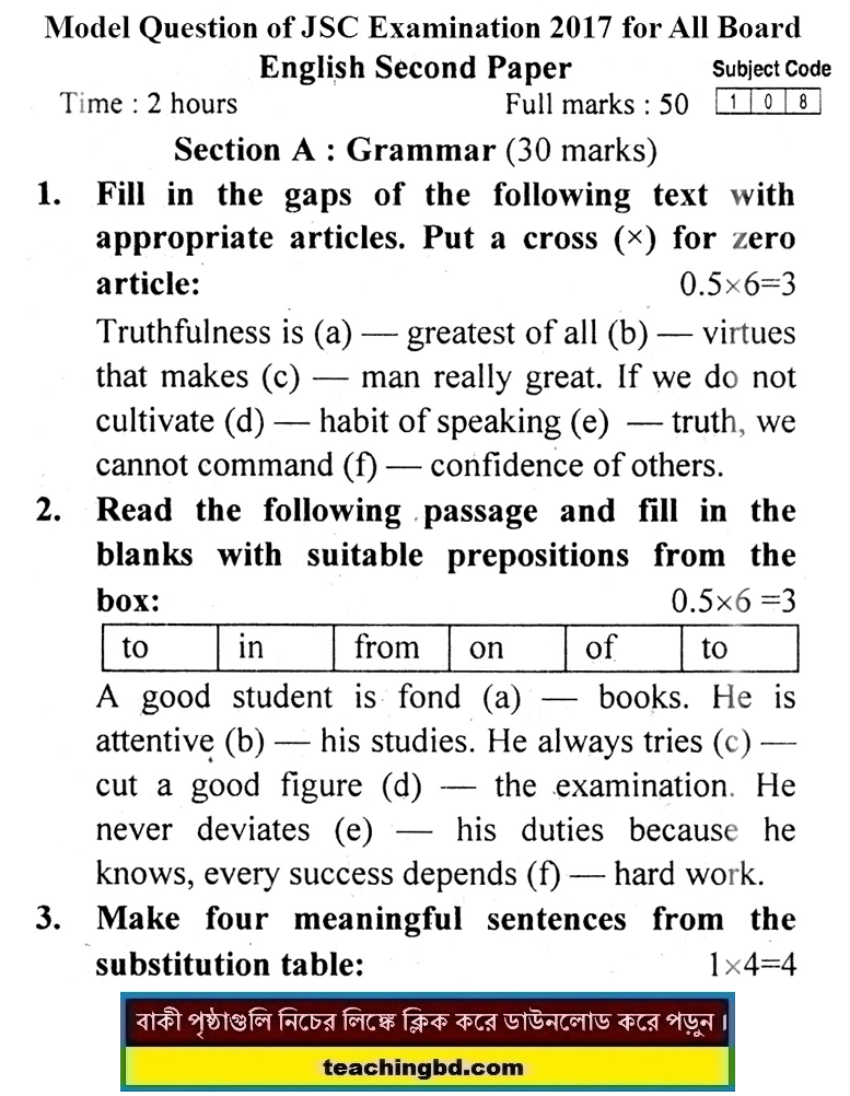 JSC English 2 Suggestion and Question Patterns of 2017-2