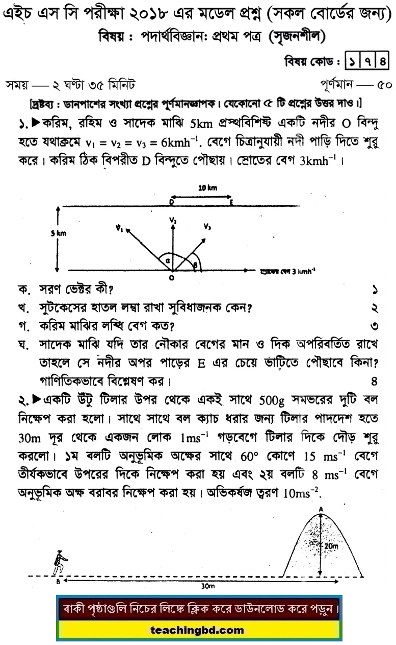 Physics 1 Suggestion and Question Patterns of HSC Examination 2018-9