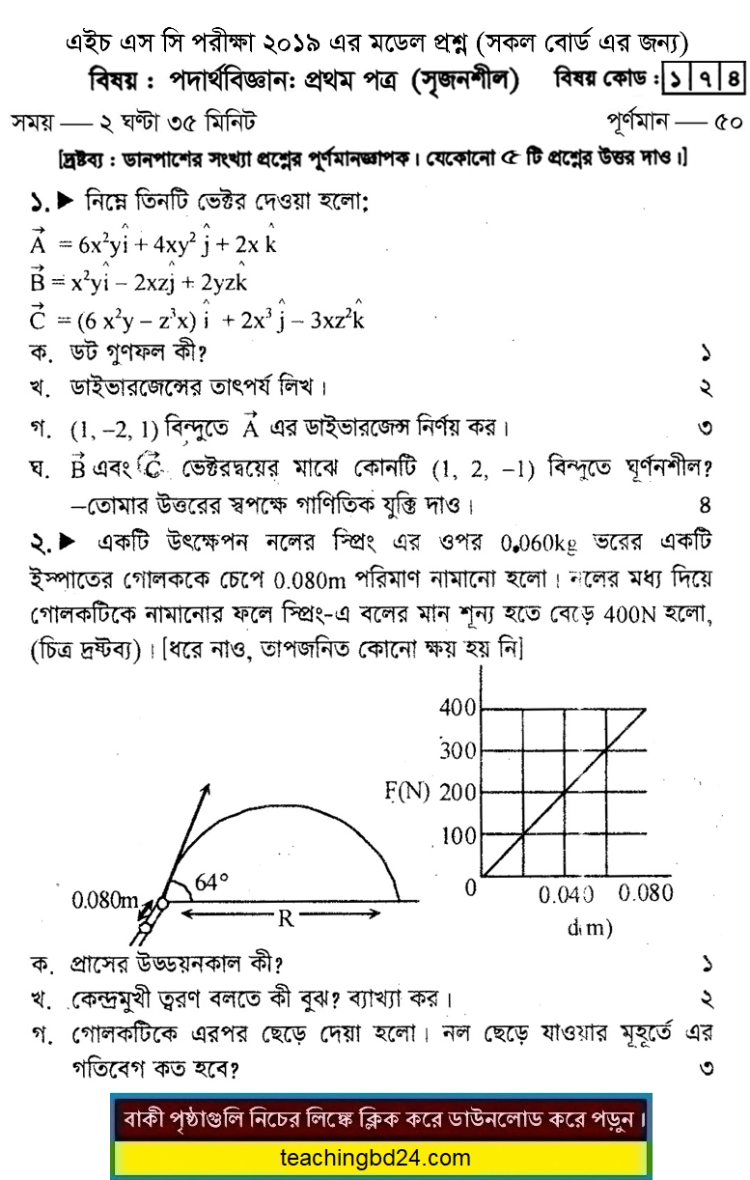 HSC Physics 1st Paper Suggestion and Question Patterns 2019-5